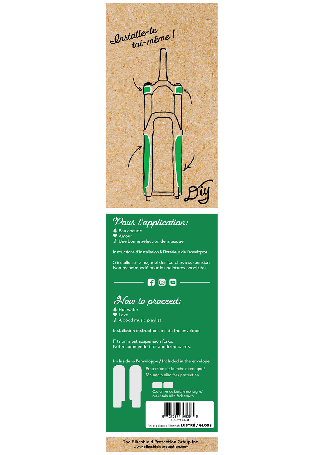 Bikeshield MTB Fork Gloss Bike Protection Gloss