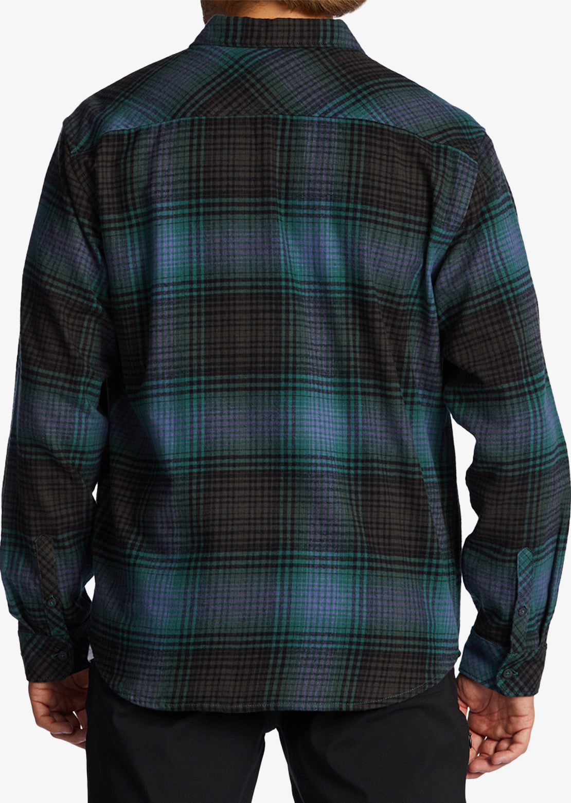 Billabong Men&#39;s Coastline Flannel Button Up Shirt Raven