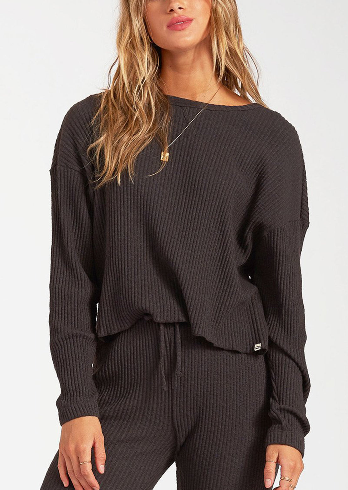 Billabong Women&#39;s Come Trough Longsleeve Shirt Off Black
