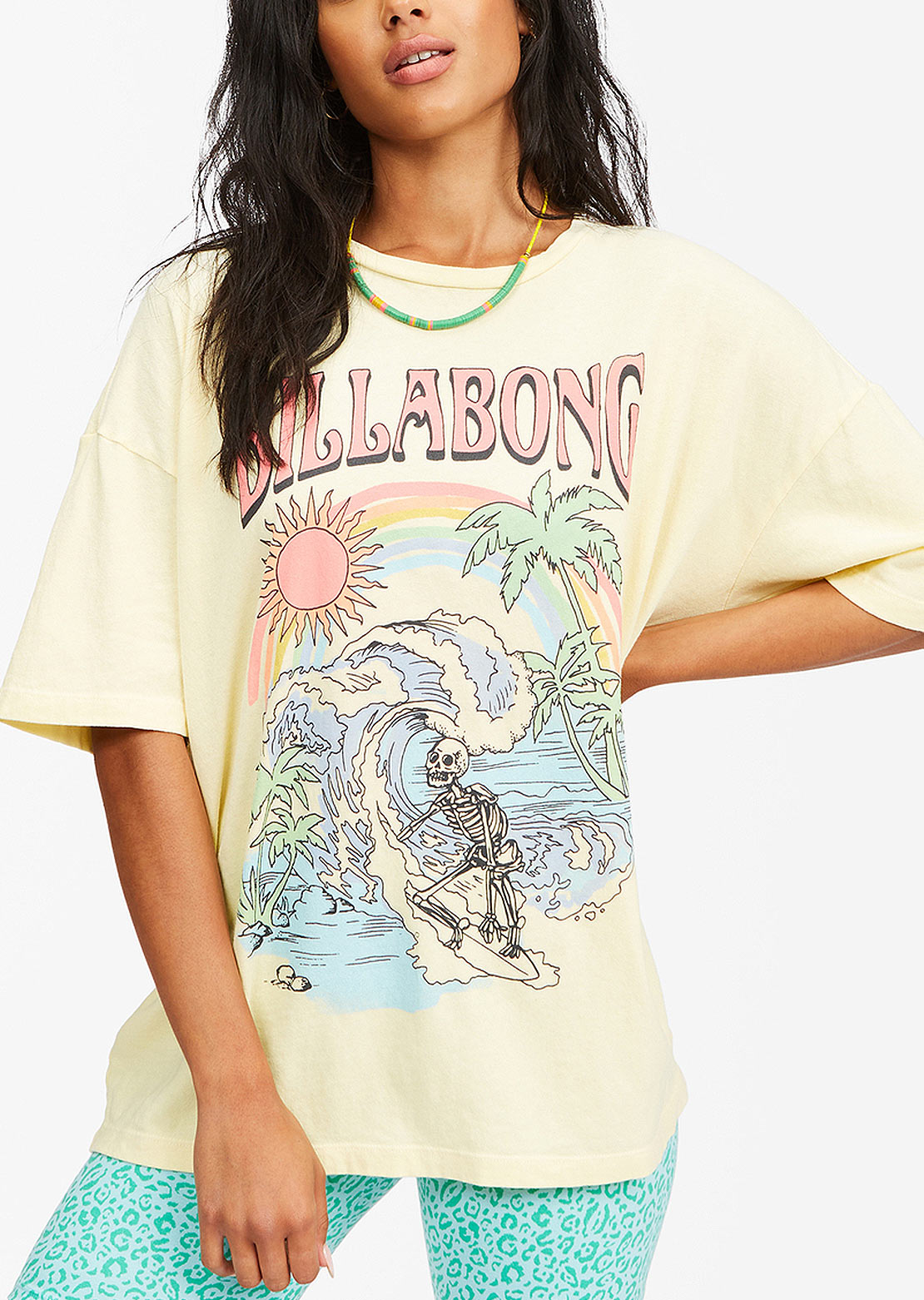 Billabong Women&#39;s Over the Rainbow T-Shirt Lemon Drop