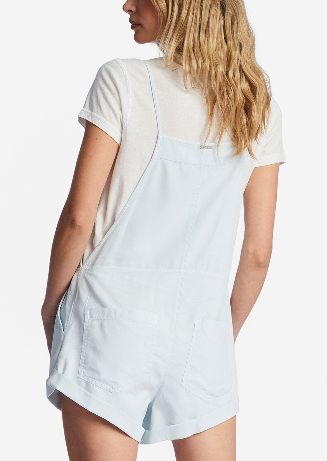 Billabong Women&#39;s Wild Pursuit Shorts Romper Light Chambray