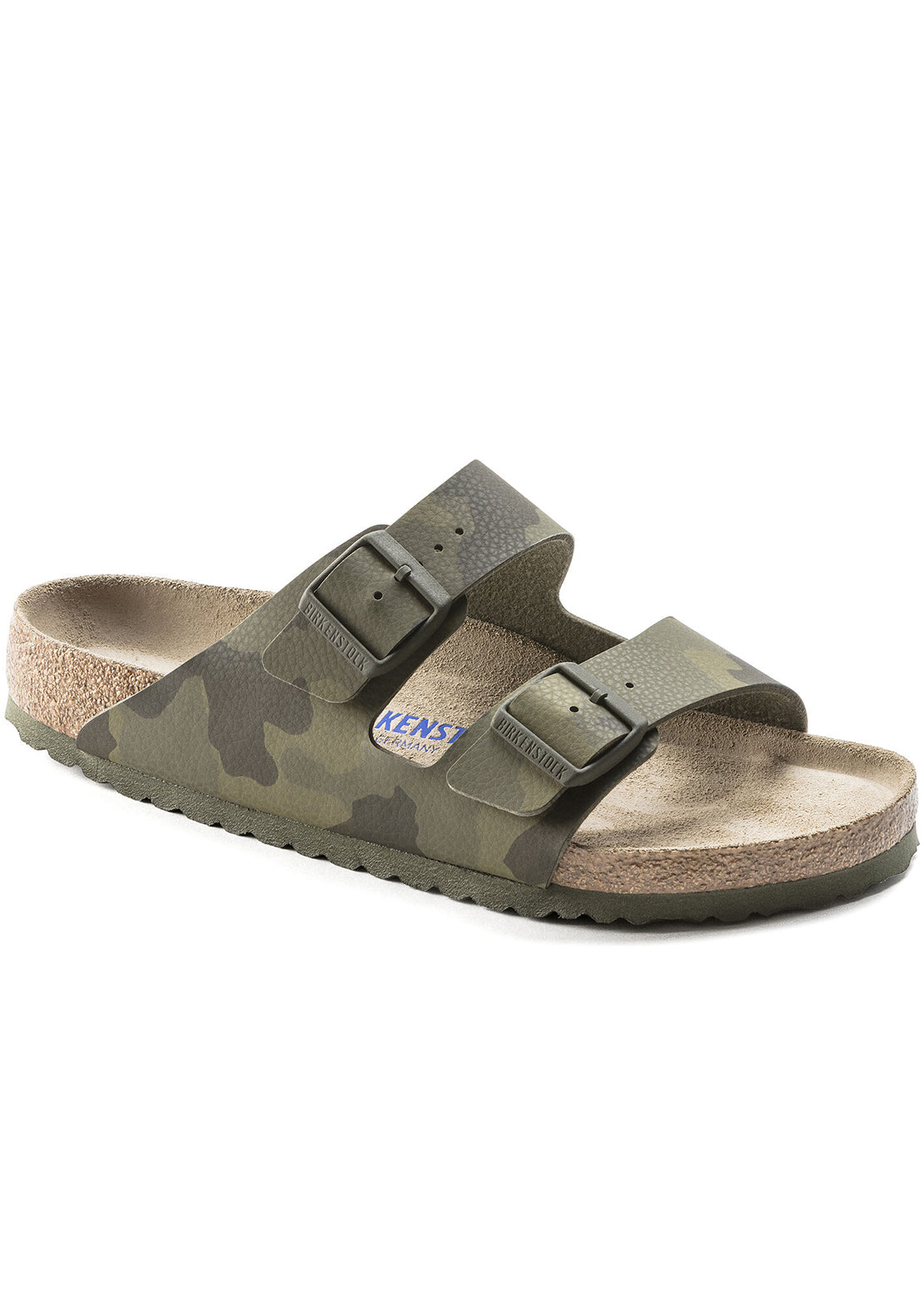 Birkenstock Men&#39;s Arizona Softbed Birko-Flor Sandals Desert Soil Camouflage