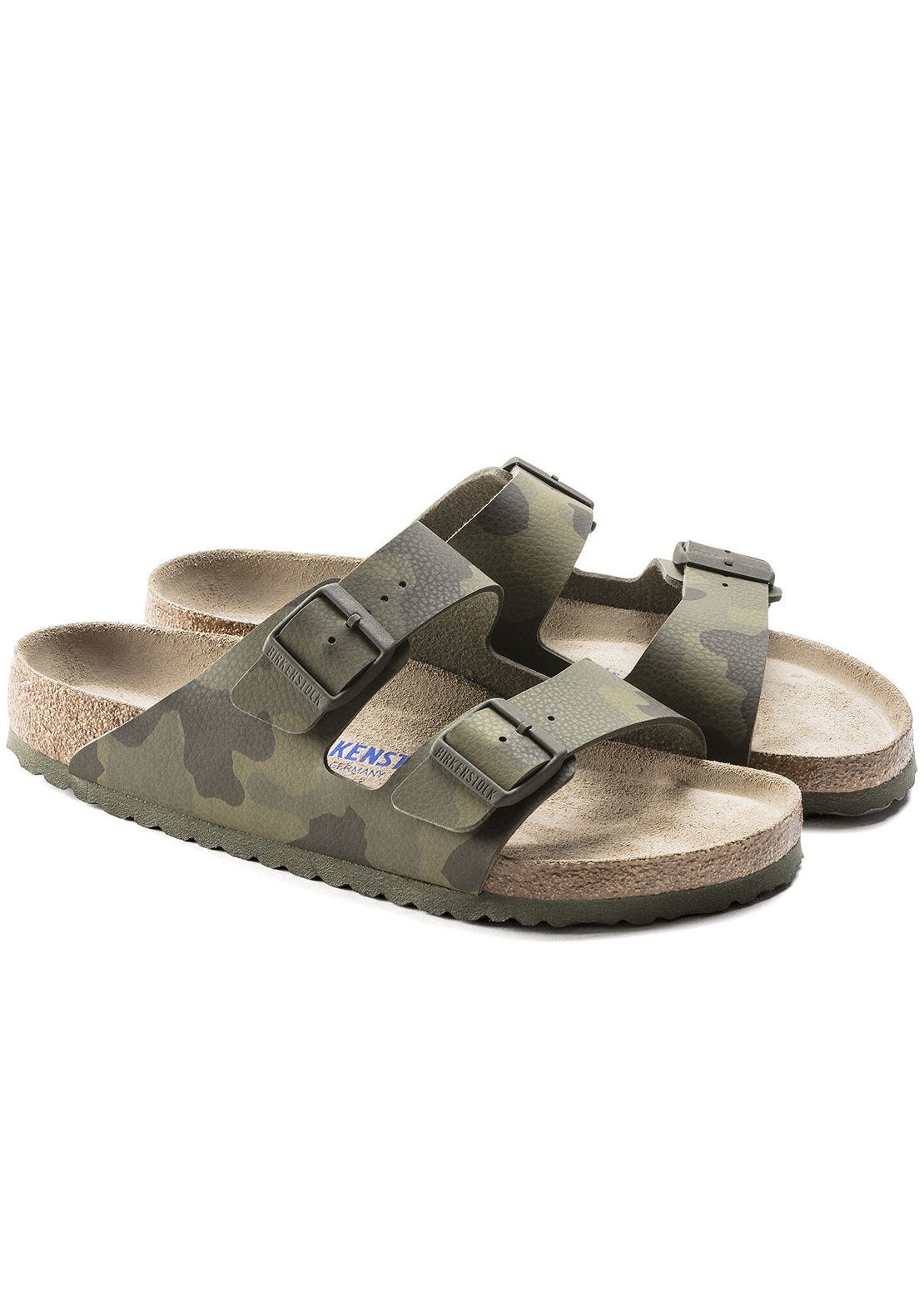 Birkenstock Men&#39;s Arizona Softbed Birko-Flor Sandals Desert Soil Camouflage