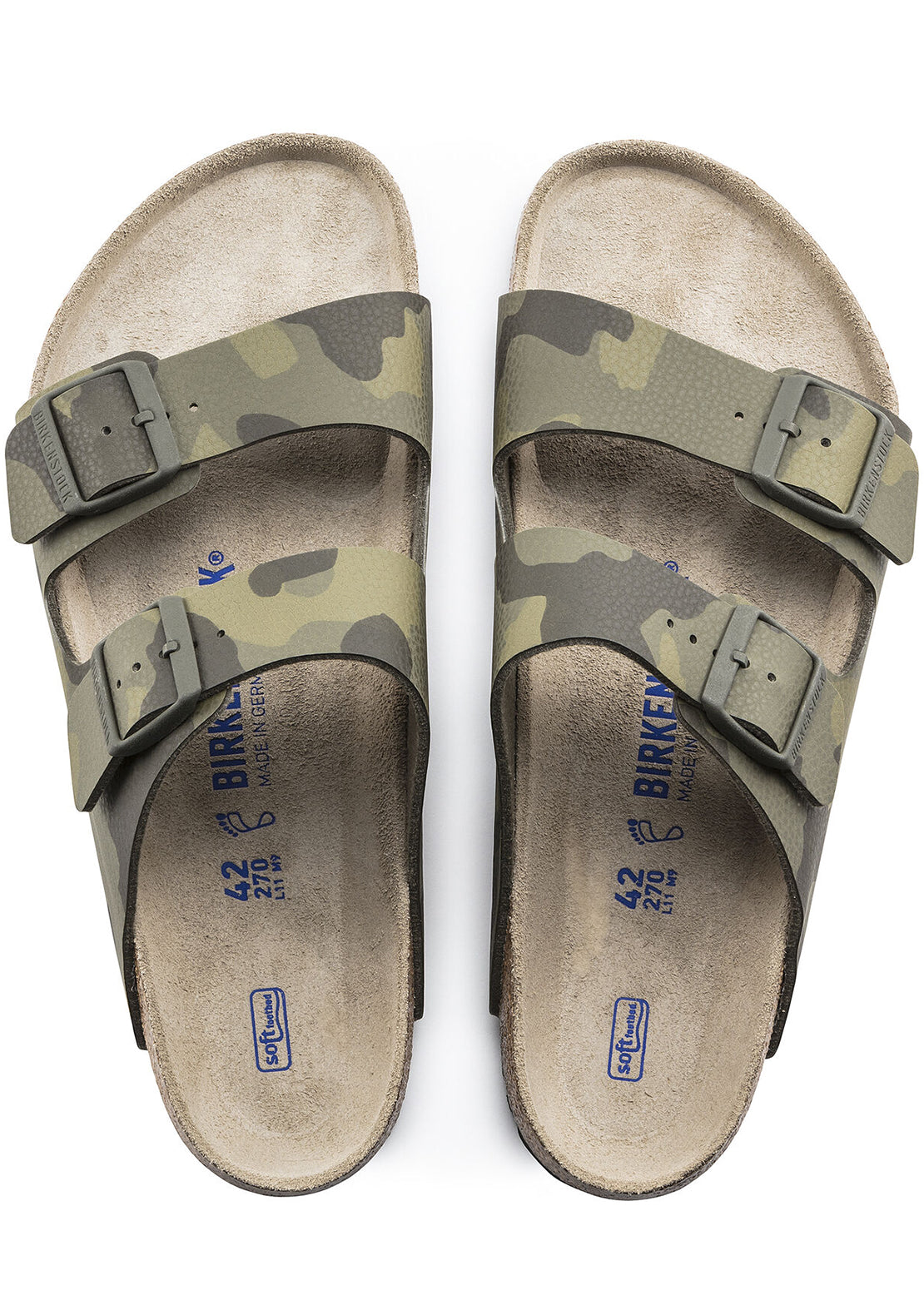 Birkenstock Men&#39;s Arizona Softbed Birko-Flor Sandals Desert Soil Camouflage