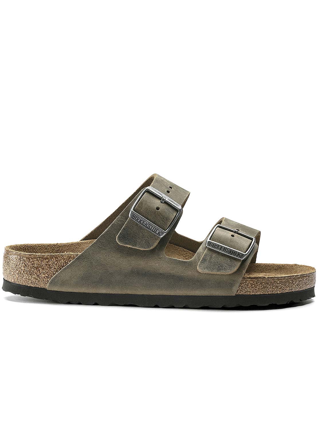 Birkenstock Men&#39;s Arizona Soft Footbed Oiled Leather Regular Sandals Faded Khaki