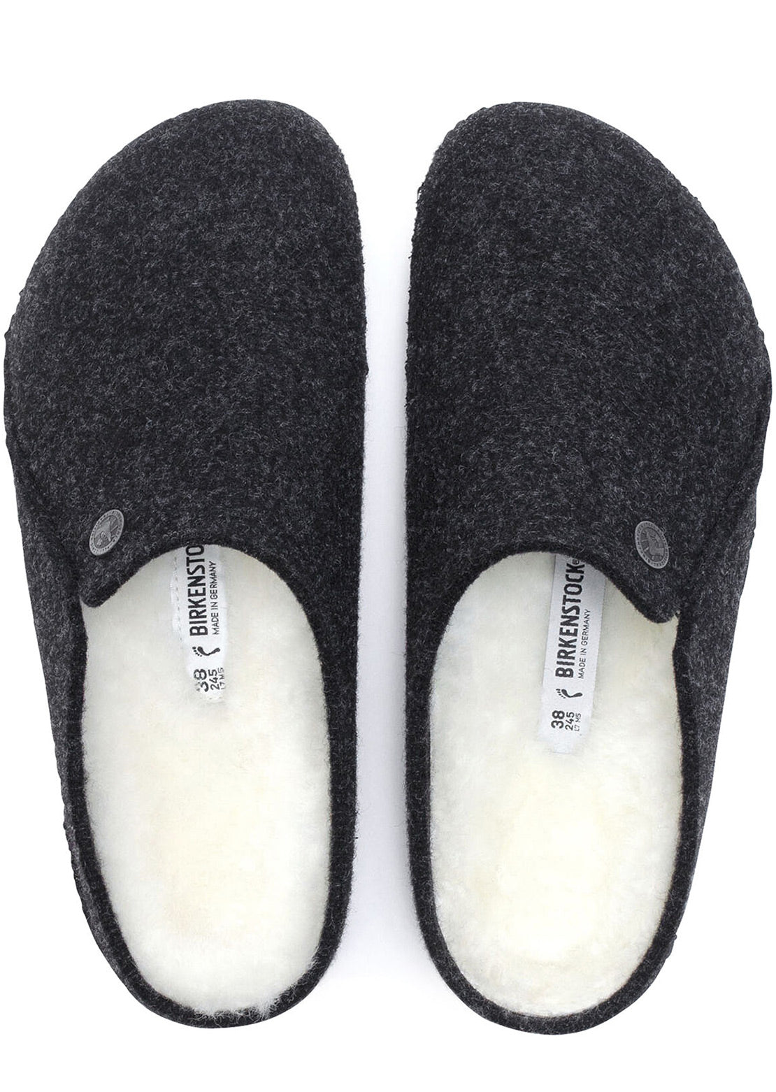 Birkenstock Men&#39;s Zermatt Wool Shearling Sandals Anthracite