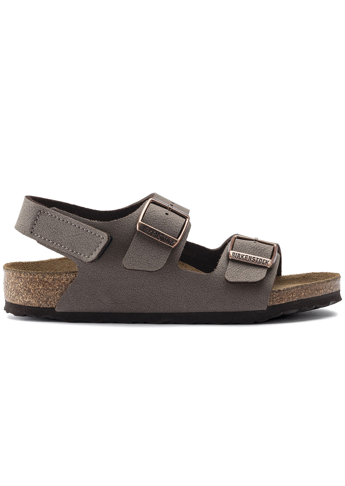 Birkenstock Toddler Milano Hook and Loop Birkibuc Narrow Sandals Mocha