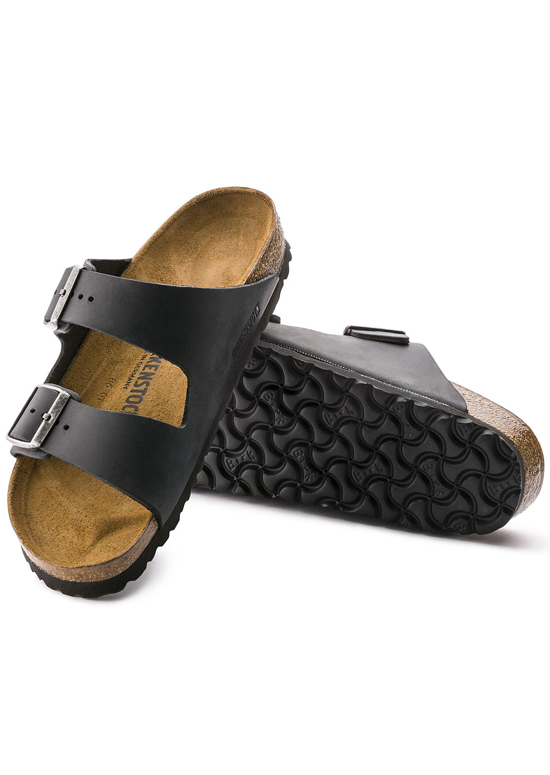 Birkenstock Unisex Arizona Oiled Leather Sandals Black