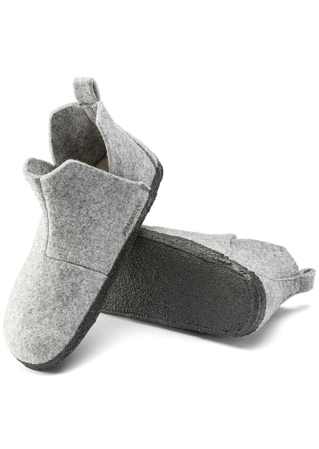 Birkenstock Women's Andermatt Wool Shearling Narrow Shoes Light Gray