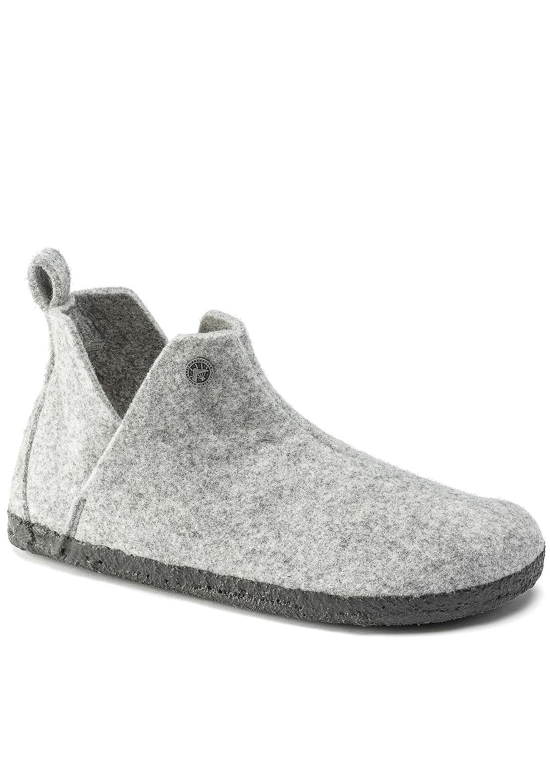 Birkenstock Women's Andermatt Wool Shearling Narrow Shoes Light Gray