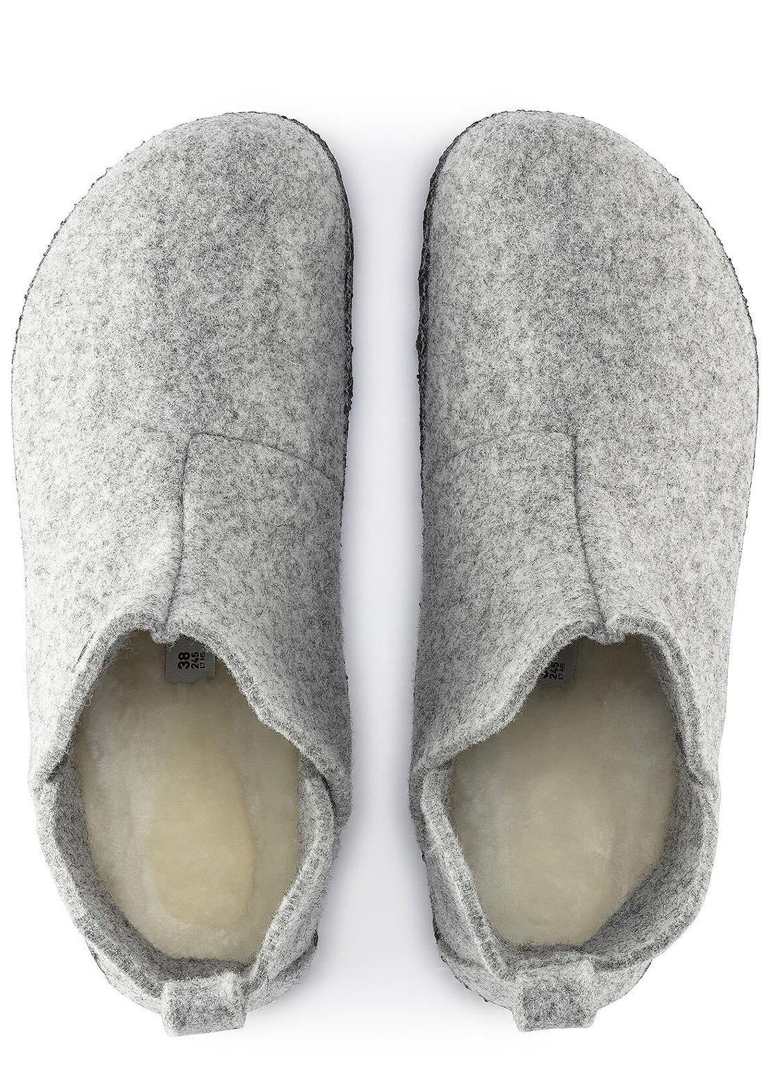 Birkenstock Women's Andermatt Wool Shearling Narrow Shoes Light Gray