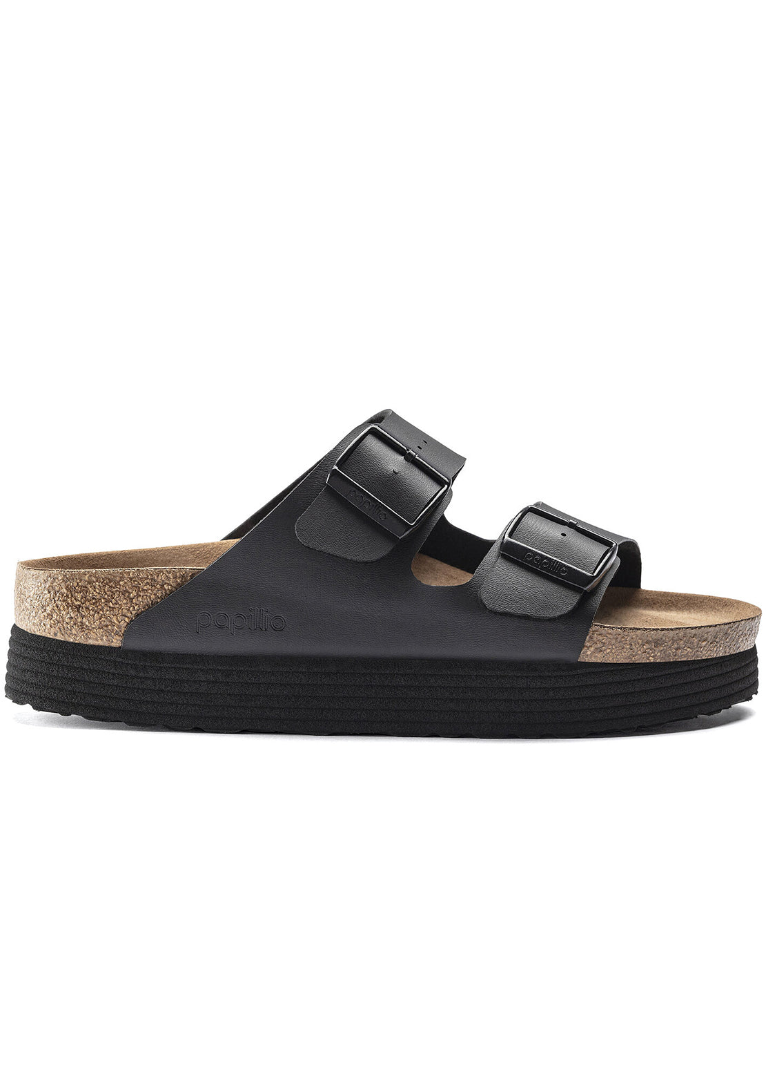 Birkenstock Women&#39;s Arizona Platform Vegan Birko-Flor Narrow Sandals Black