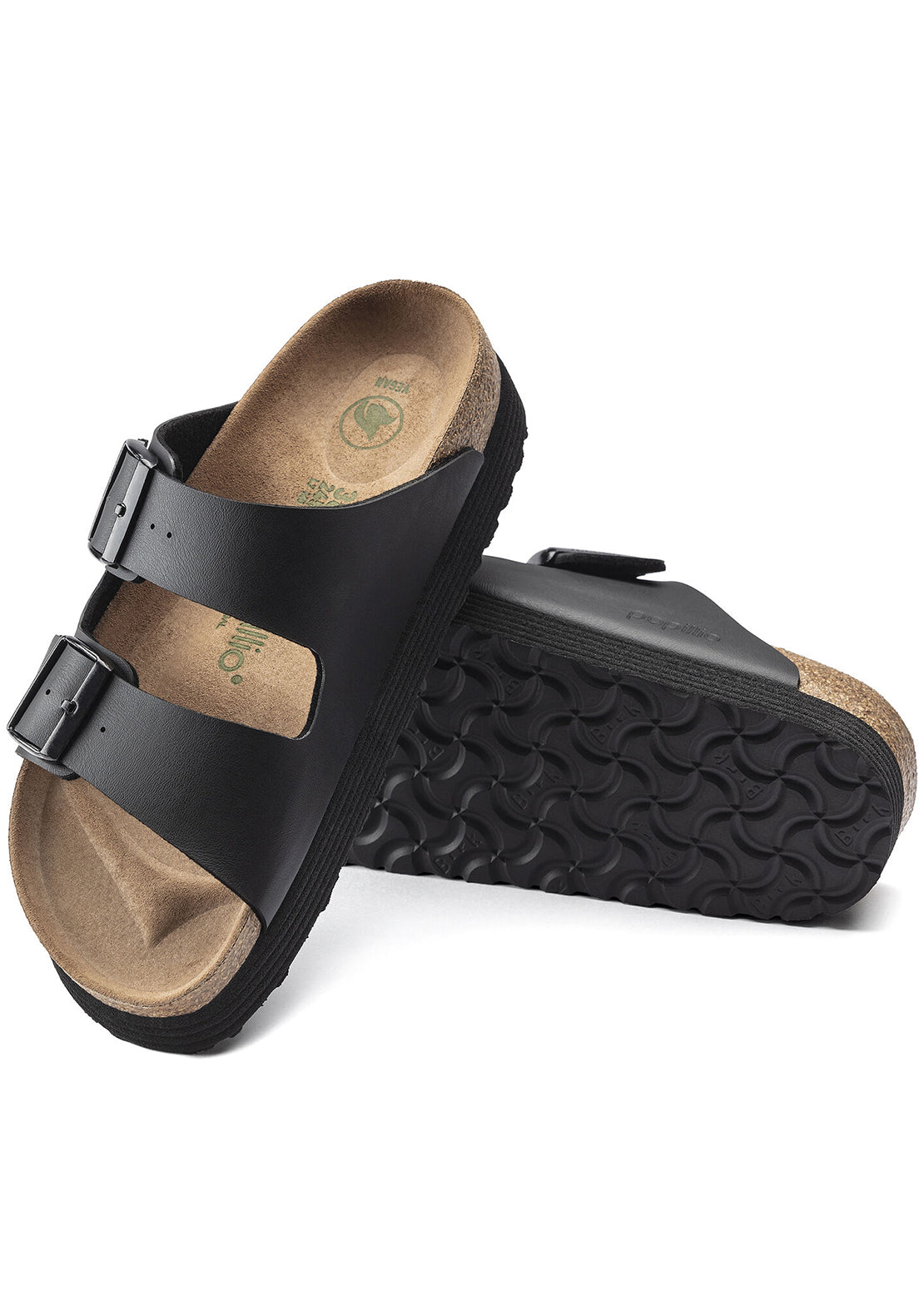 Birkenstock Women&#39;s Arizona Platform Vegan Birko-Flor Narrow Sandals Black