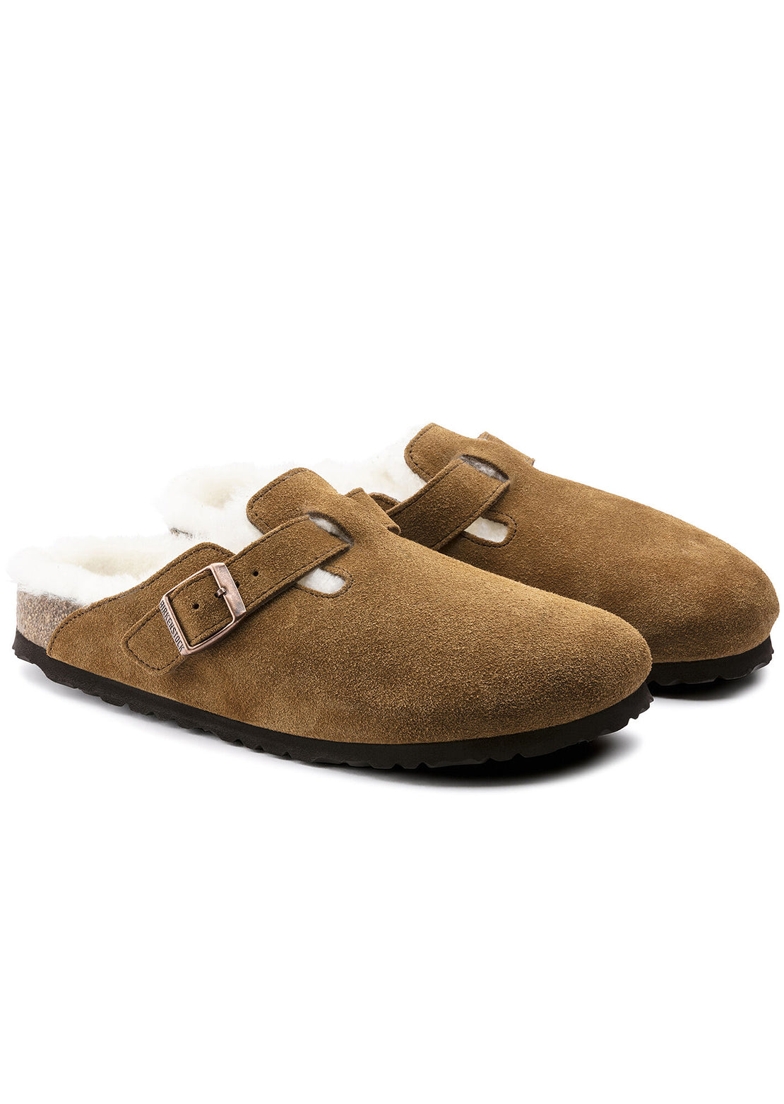 Birkenstock Women&#39;s Boston Shearling Suede Slip-On Mink