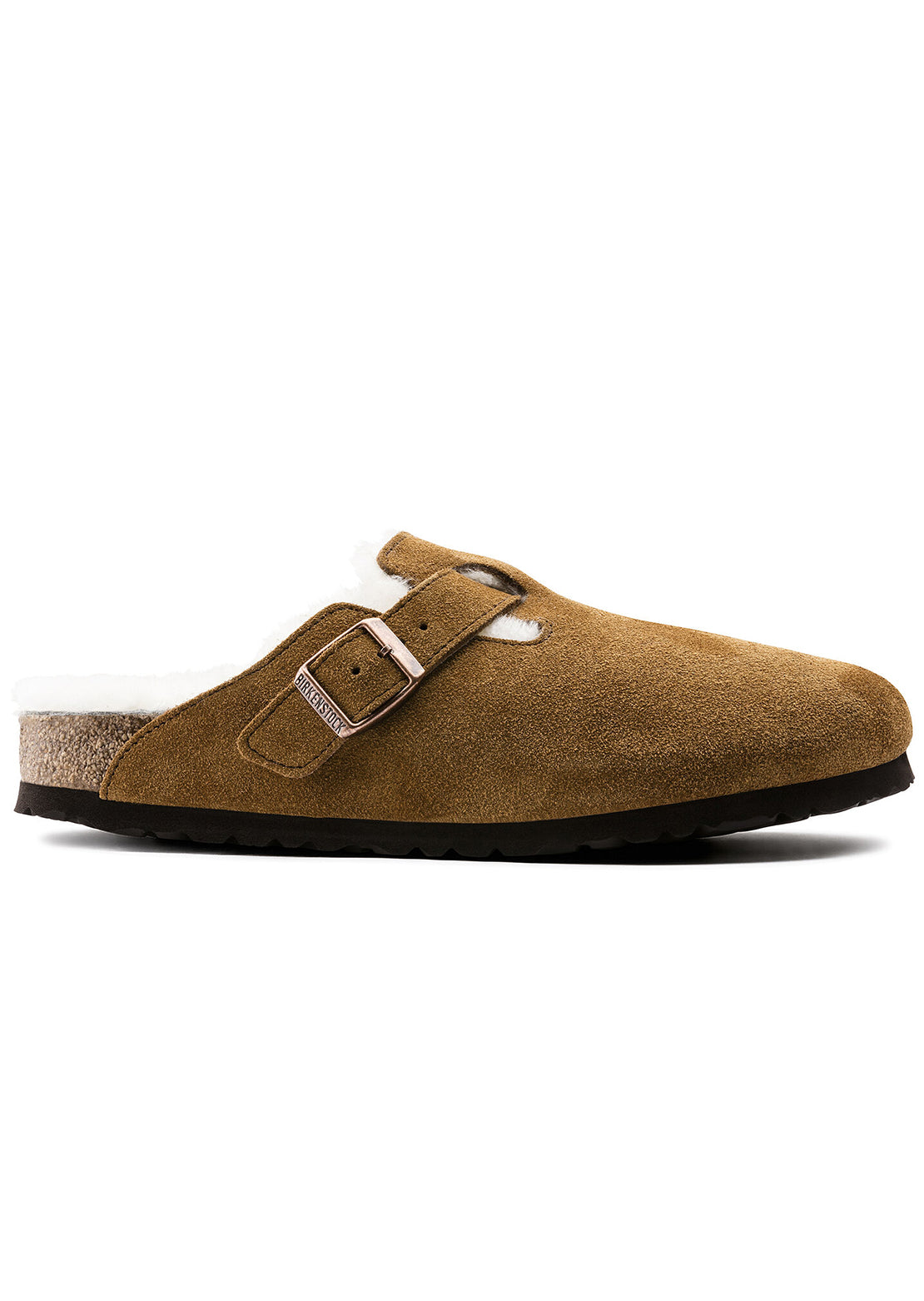 Birkenstock Women&#39;s Boston Shearling Suede Slip-On Mink