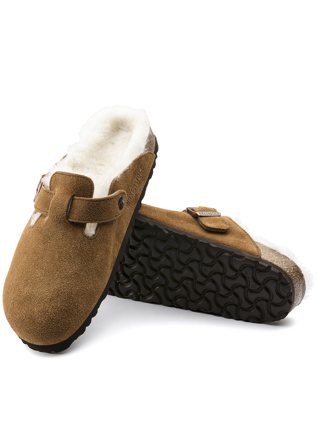 Birkenstock Women&#39;s Boston Shearling Suede Slip-On Mink