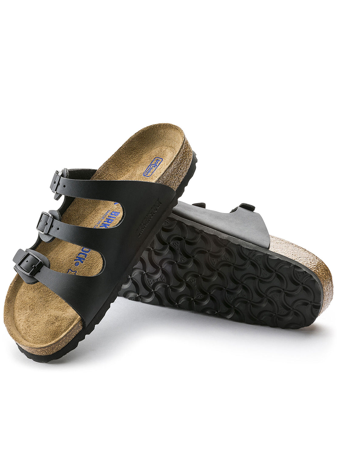 Birkenstock Women&#39;s Florida Soft Footbed Birko-Flor Sandals Black