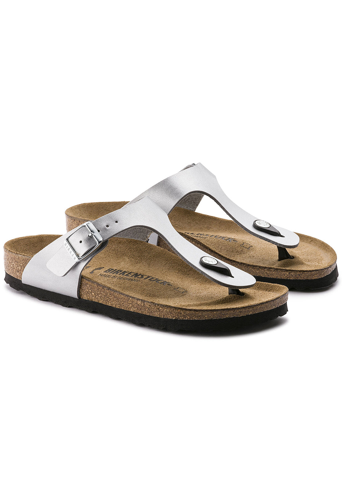 Birkenstock Women&#39;s Gizeh Birko-Flor Sandals Silver