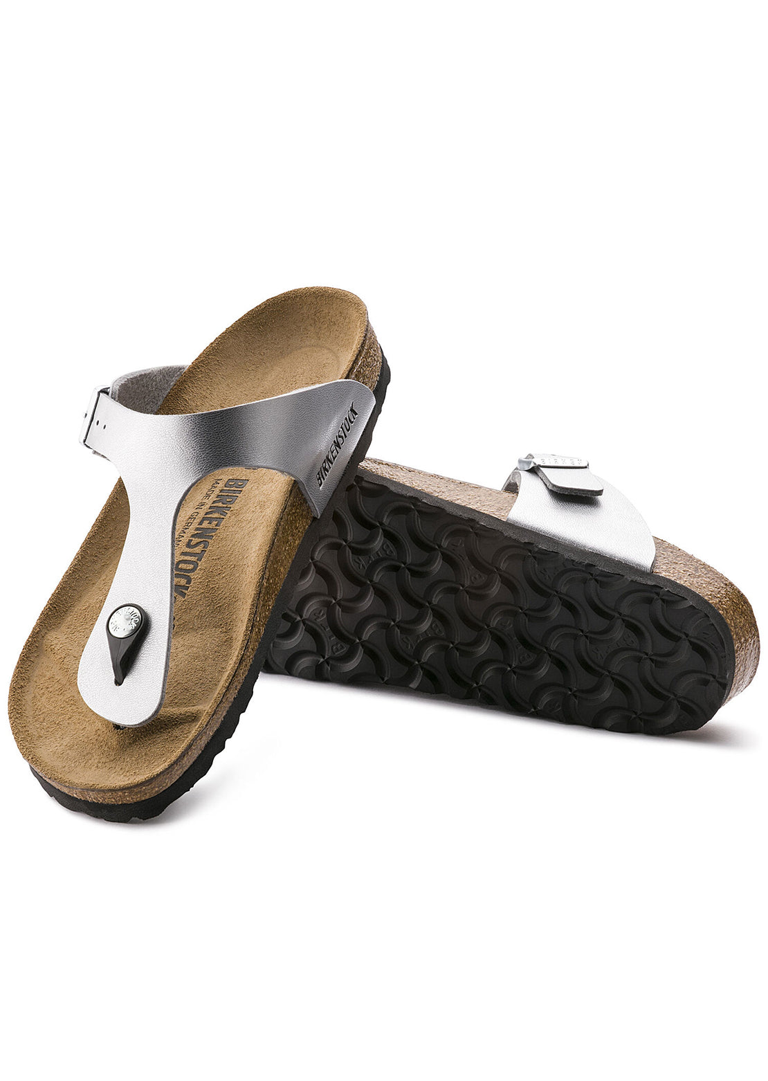 Birkenstock Women&#39;s Gizeh Birko-Flor Sandals Silver