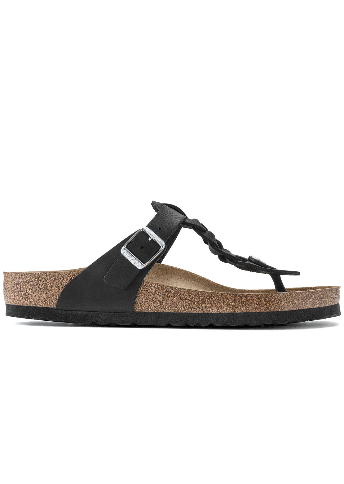 Birkenstock Women's Gizeh Braid Oiled Leather Regular Sandals Black