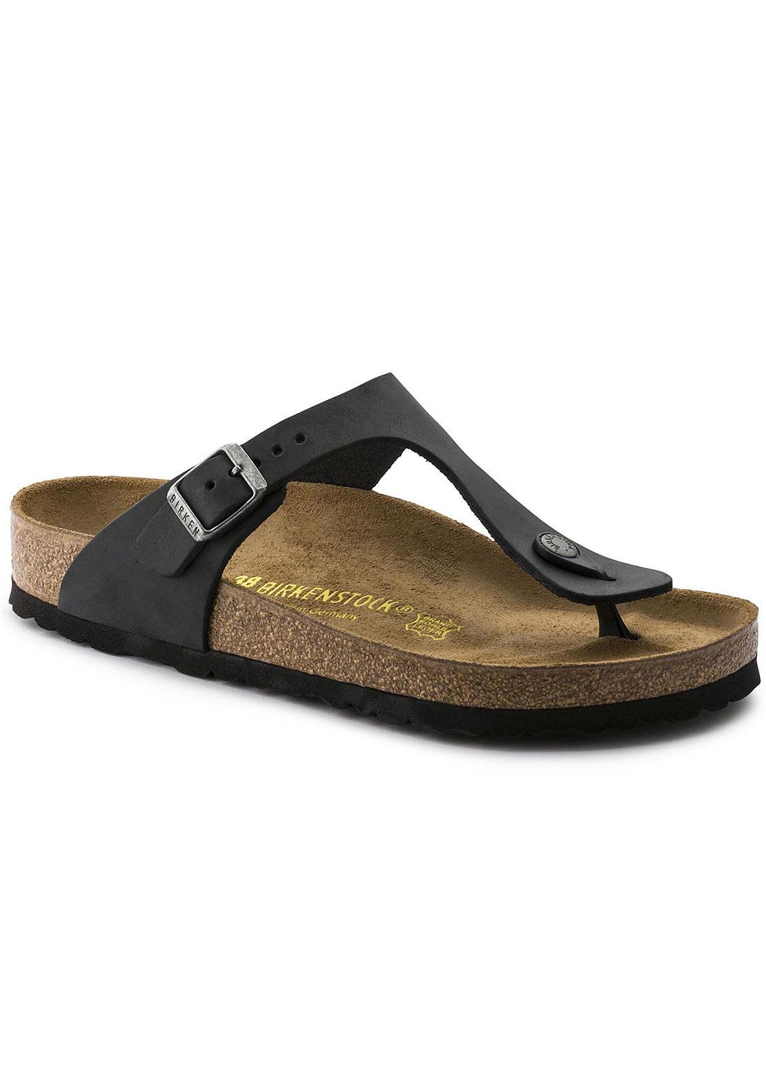 Birkenstock Women&#39;s Gizeh Oiled Leather Sandals Black