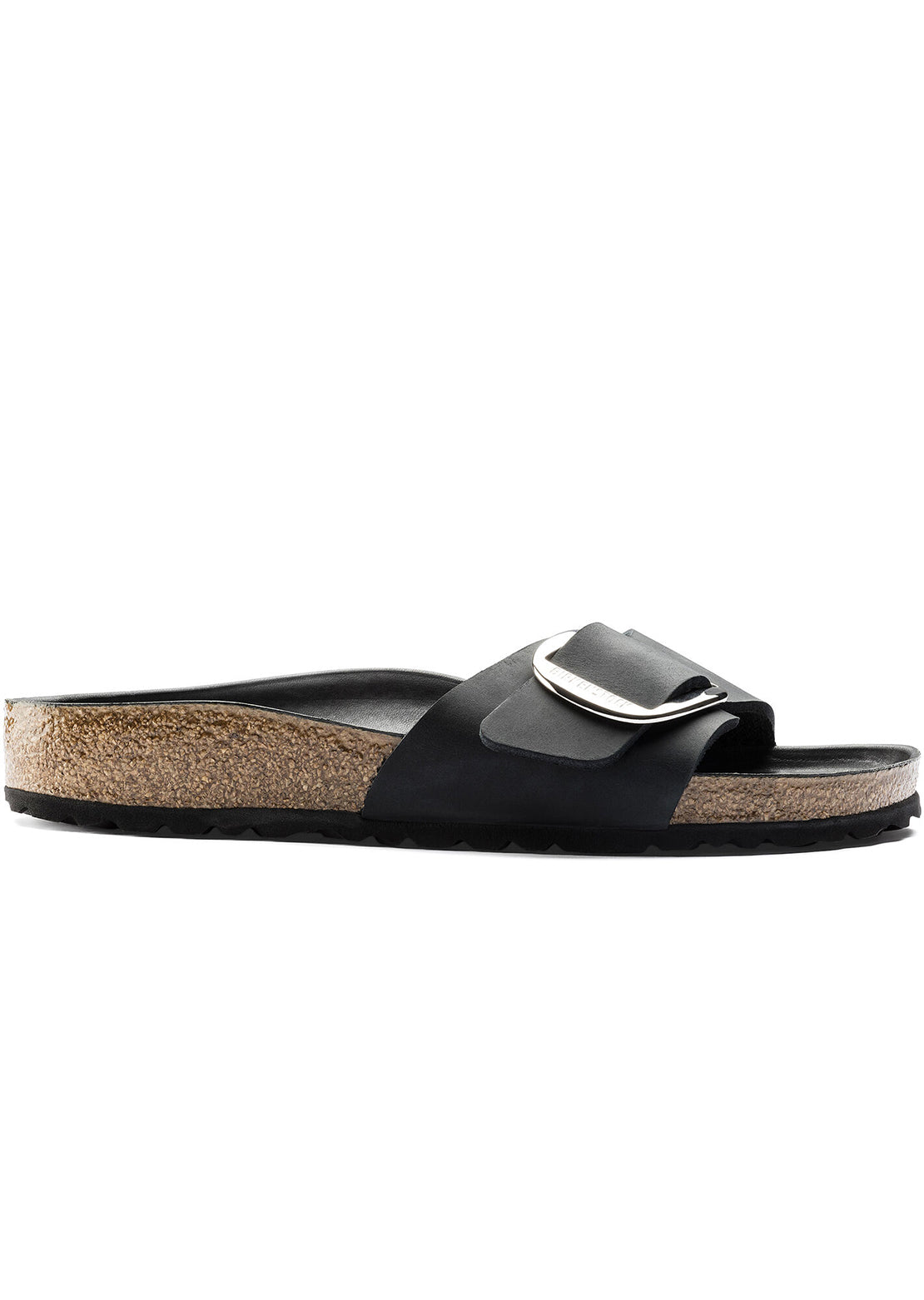 Birkenstock Women&#39;s Madrid Big Buckle Oiled Leather Narrow Sandals Black