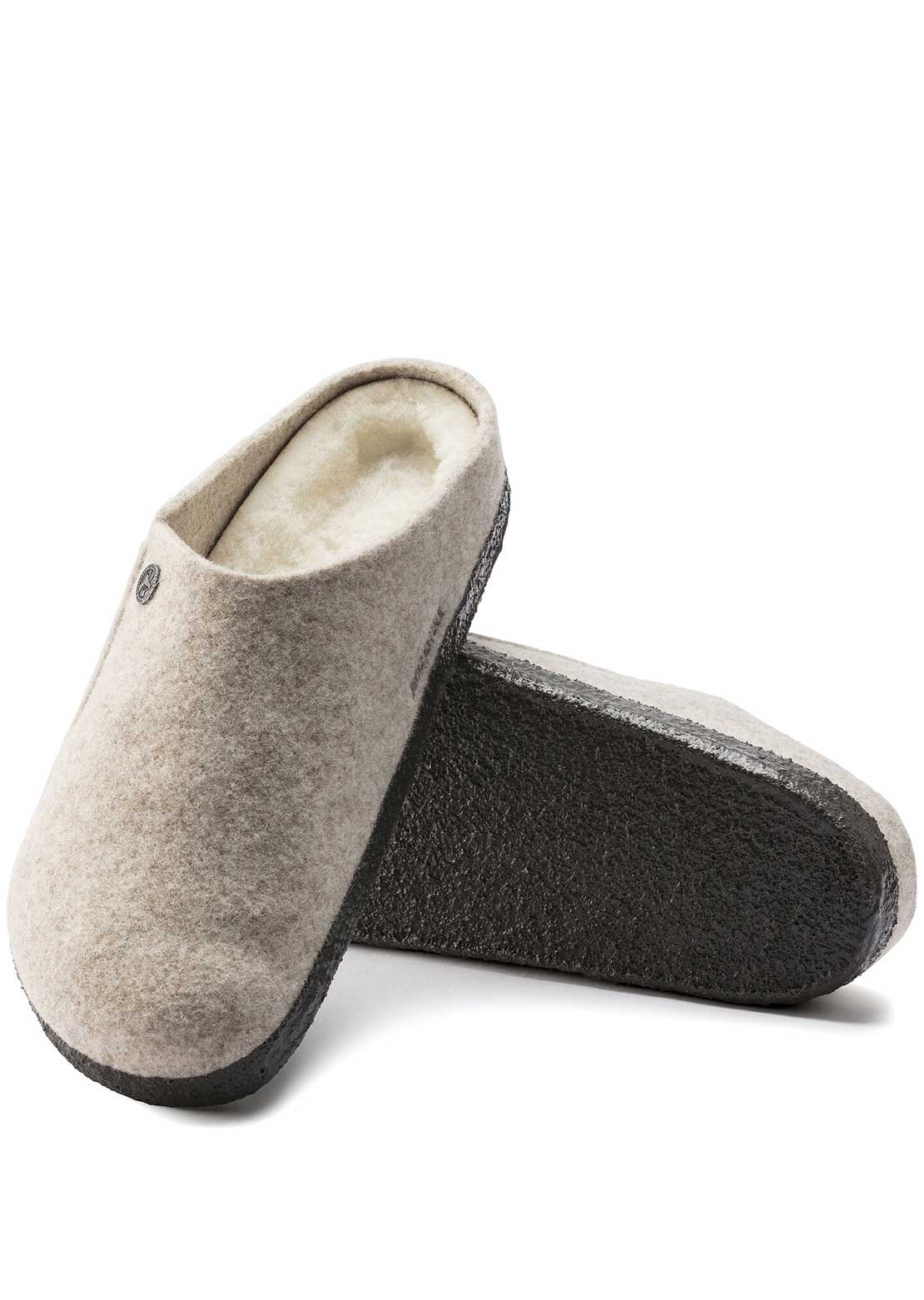 Birkenstock Women's Zermatt Wool Shearling Narrow Sandals Eggnog