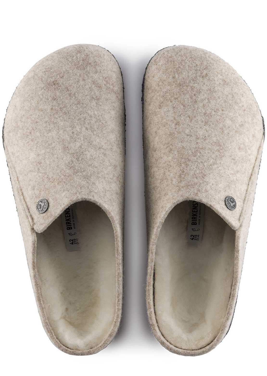 Birkenstock Women's Zermatt Wool Shearling Narrow Sandals Eggnog