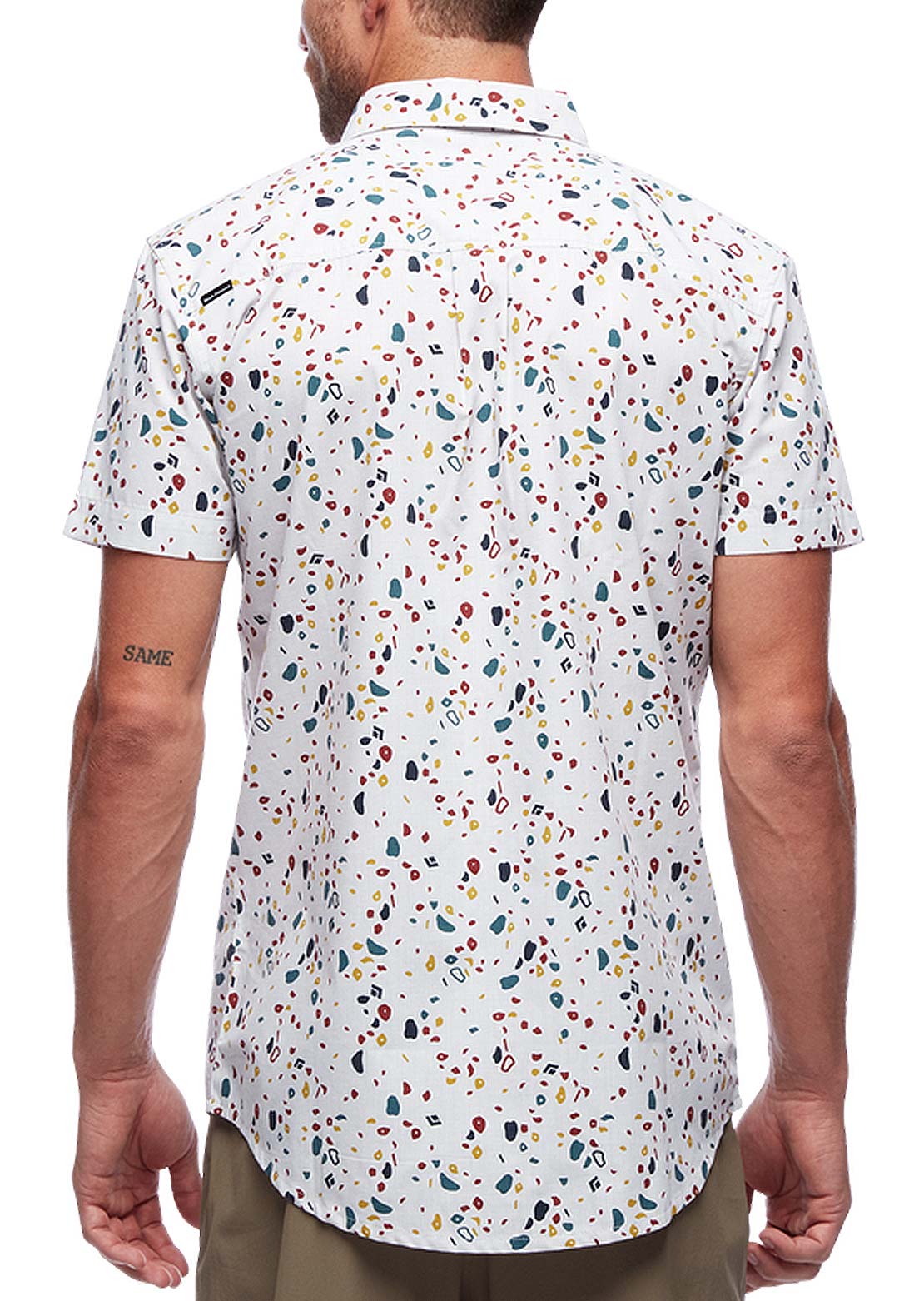Black Diamond Men&#39;s Solution Button Up Shirt Birch/Gym Hold Print