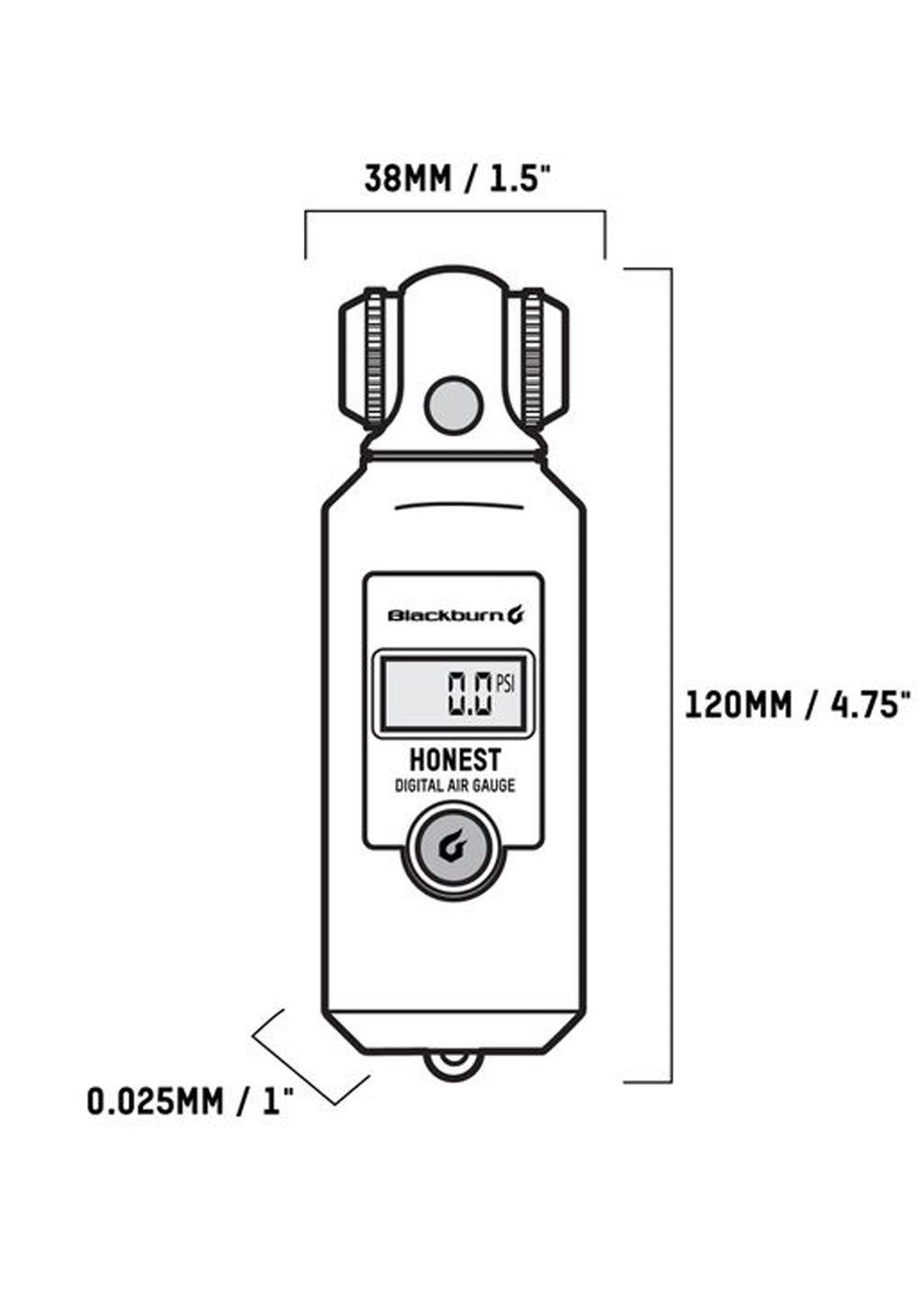 Blackburn Honest Digital Bike Pressure Gauge Black