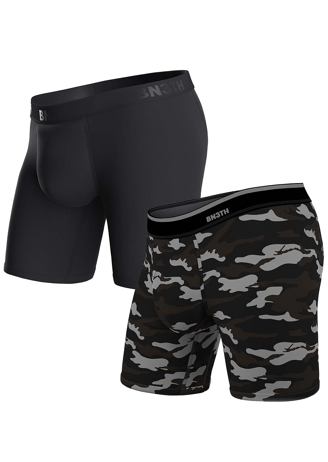 BN3TH Men&#39;s Classic Brief Boxers - 2 Pack Black/Covert Camo 2 Pack