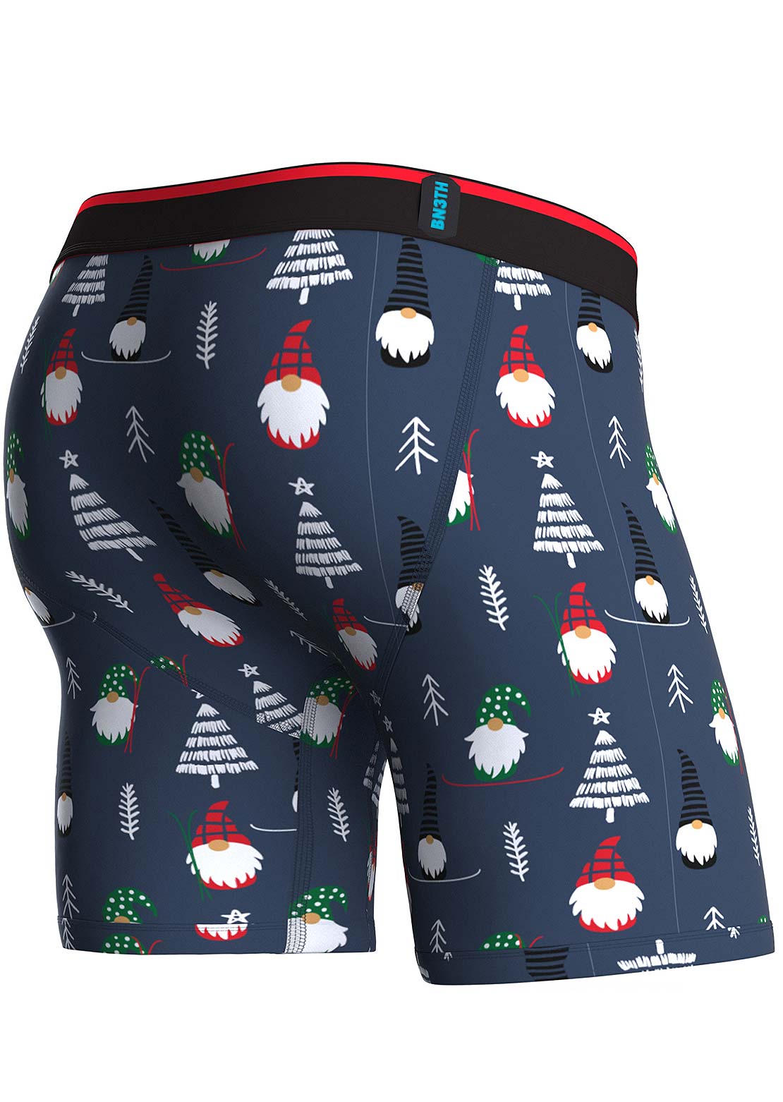 BN3TH Men&#39;s Classic Brief Print Boxer Gnome For The Holidays/Navy