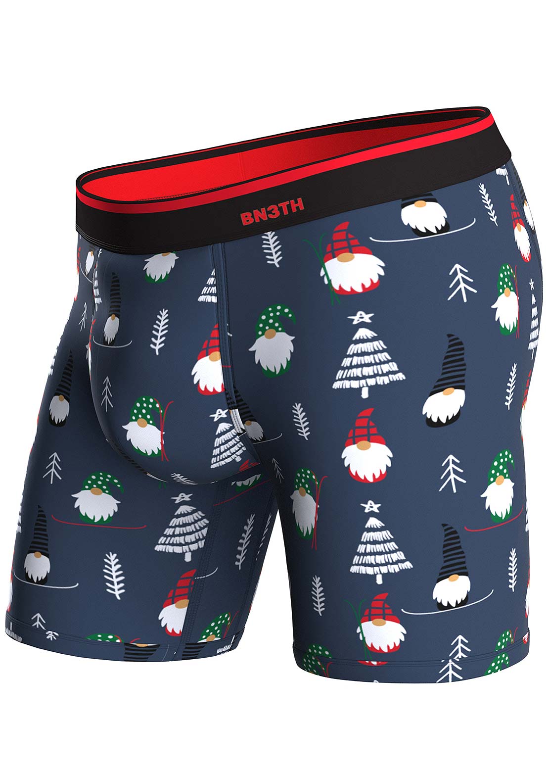 BN3TH Men&#39;s Classic Brief Print Boxer Gnome For The Holidays/Navy