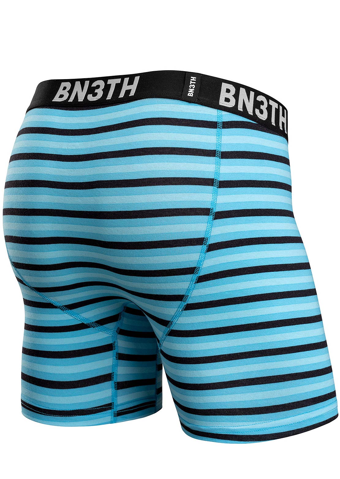 BN3TH Men&#39;s Outset Brief Boxers Mini Tricolor Stripe Turquoise