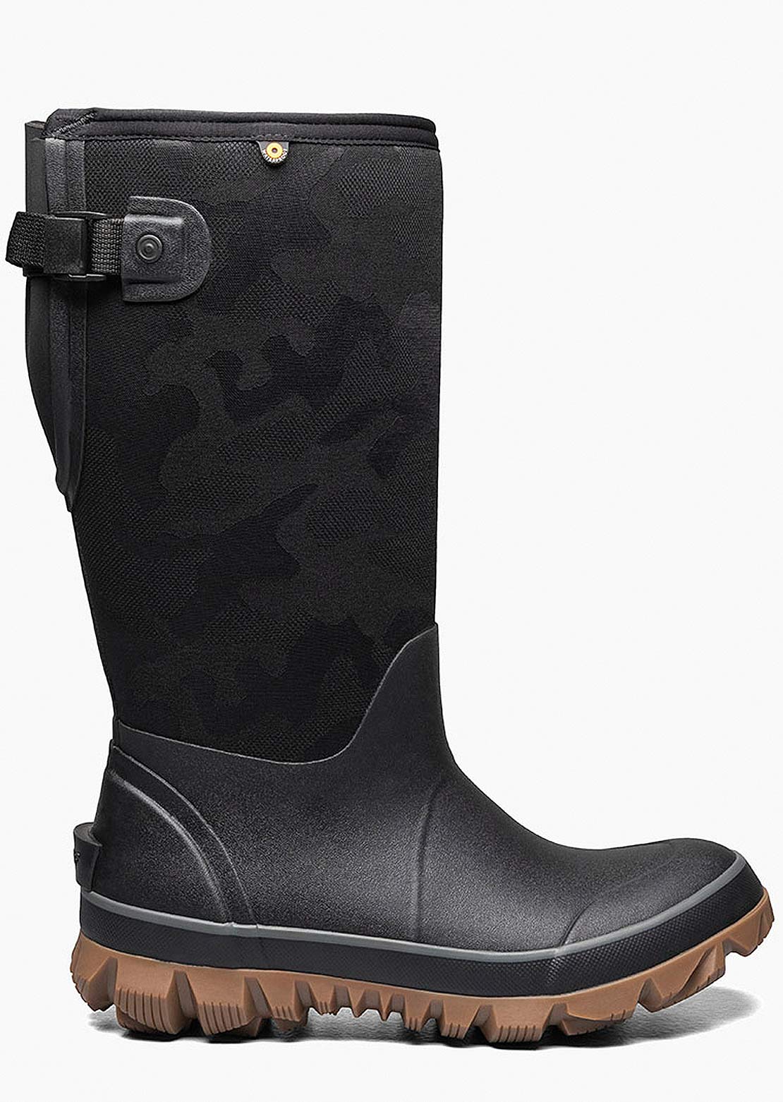 Bogs Women's Whiteout Adjustable Calf Tonal Camo Boots Black