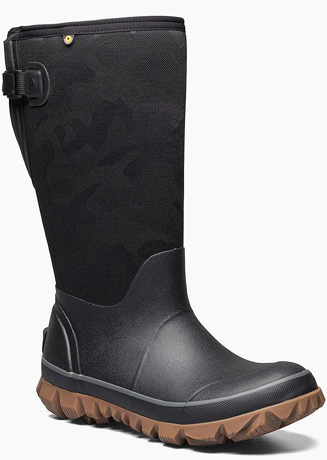 Bogs Women's Whiteout Adjustable Calf Tonal Camo Boots Black