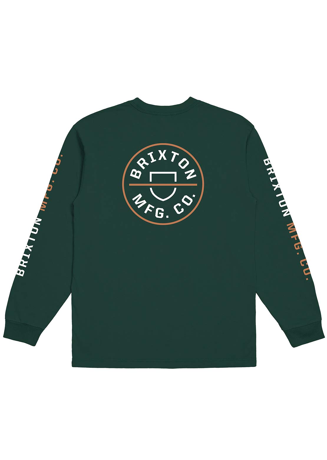 Brixton Men&#39;s Crest Longsleeve Silver Pine