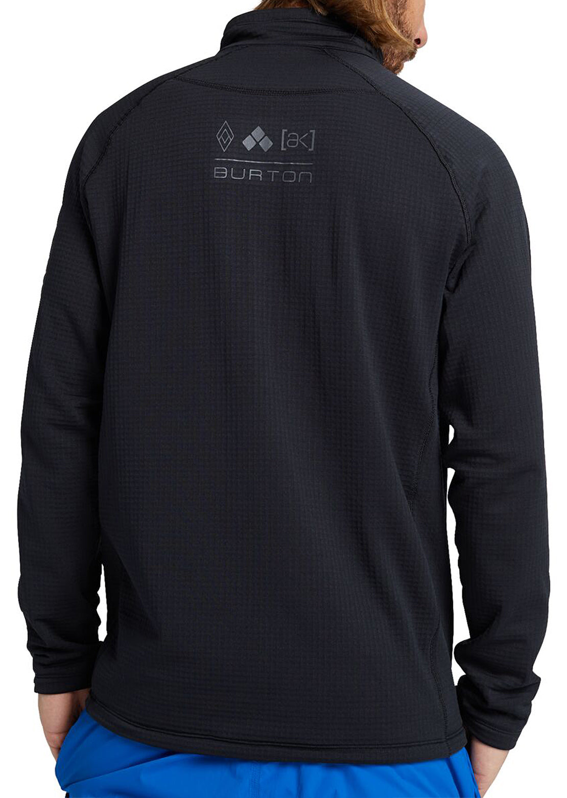Burton AK Men&#39;s Helium Grid Fleece Half-Zip Black