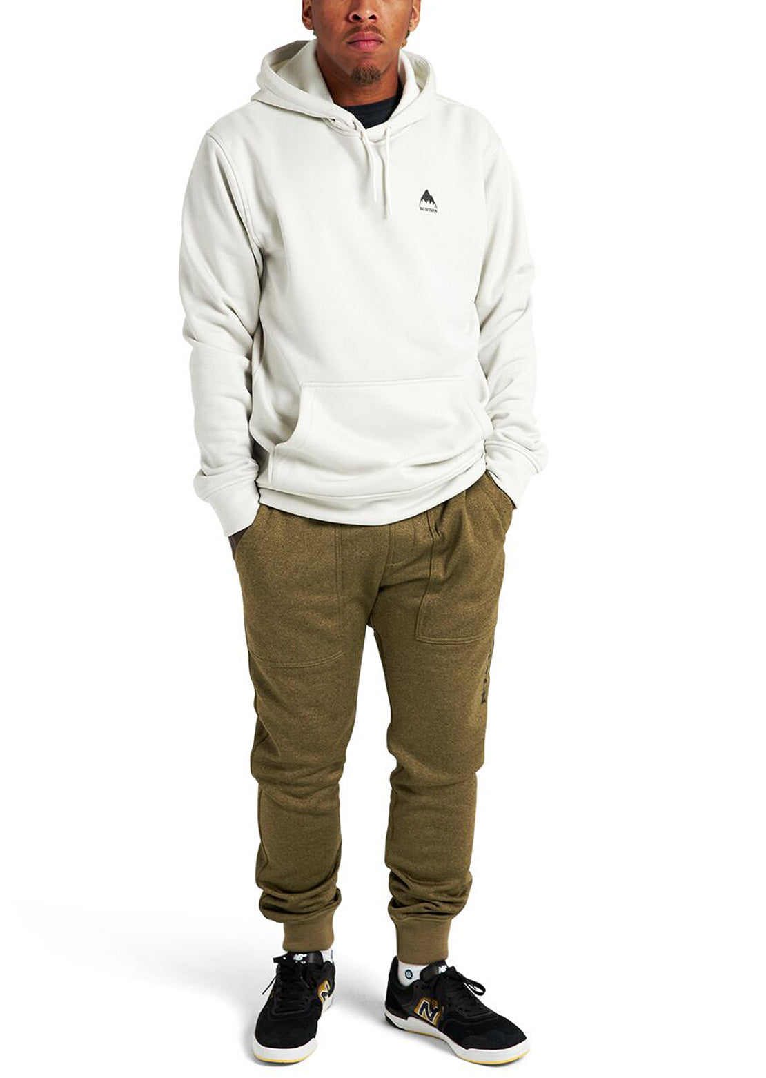 Burton Men&#39;s Oak Pullover Hoodie Stout White Heather