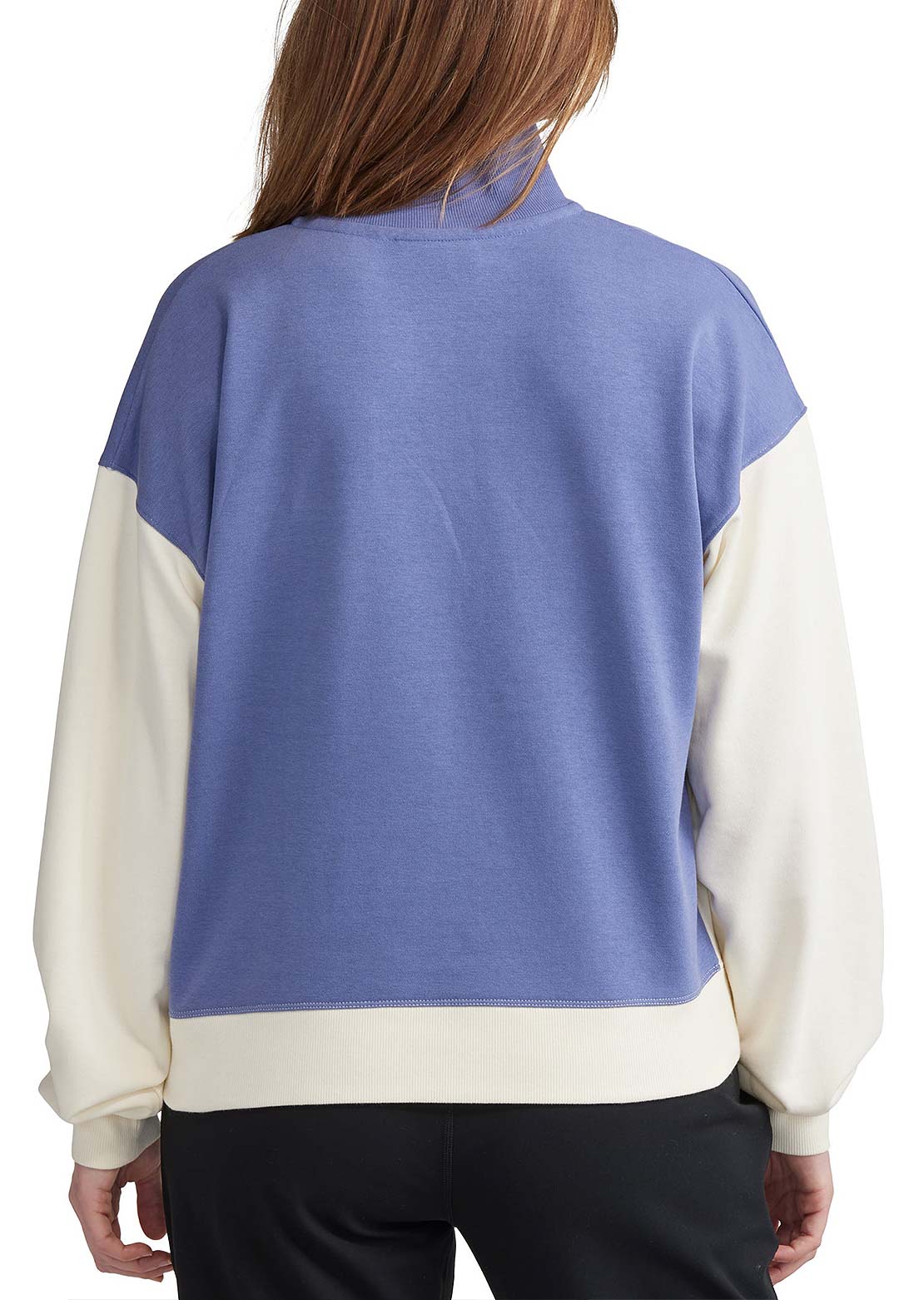 Champion Women&#39;s Campus French Terry 1/2 Zip Mock Seven Seas Blue/Natural NT