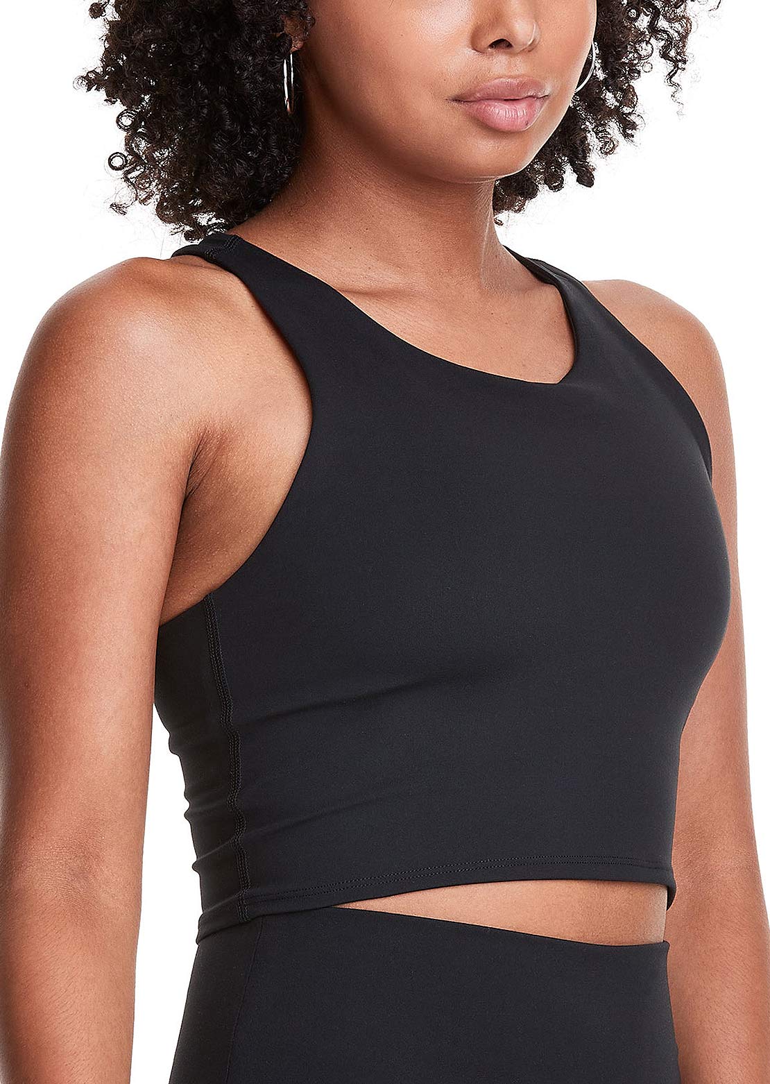 Champion CHAMPION Womens Black Moisture Wicking Racerback Fitted Odor  Control Printed Sleeveless Scoop Neck Active Wear Crop Top XL