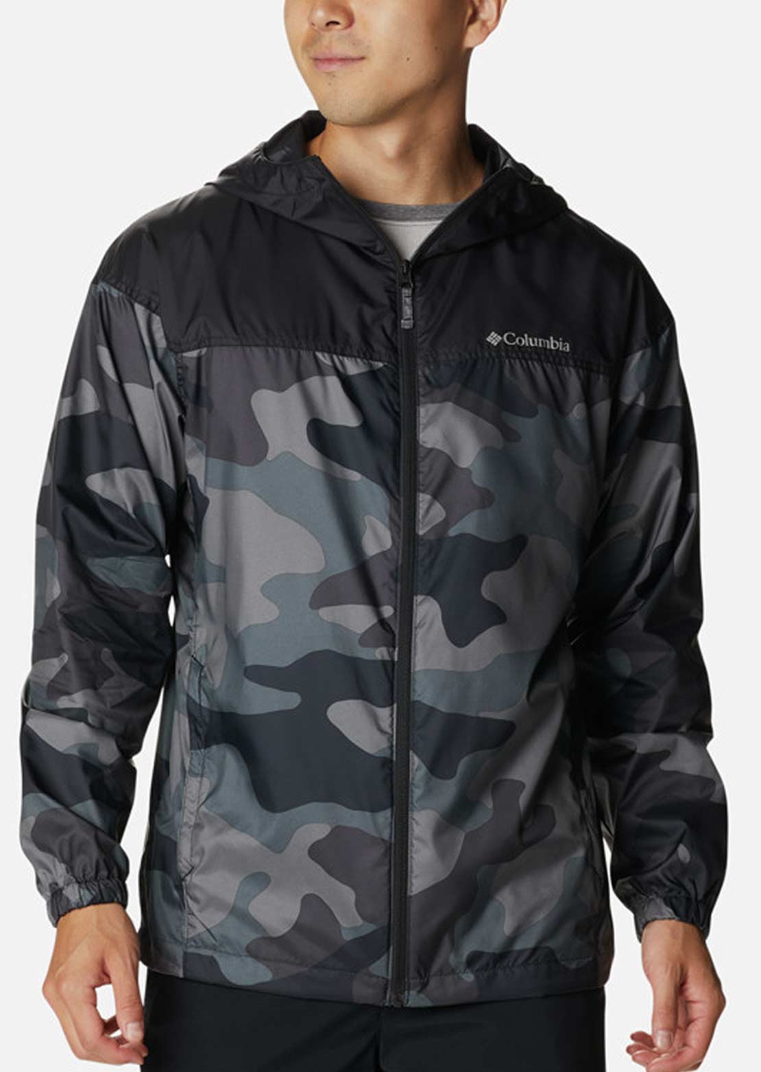Columbia Men&#39;s Flash Challenger Novelty Windbreaker Black Camo