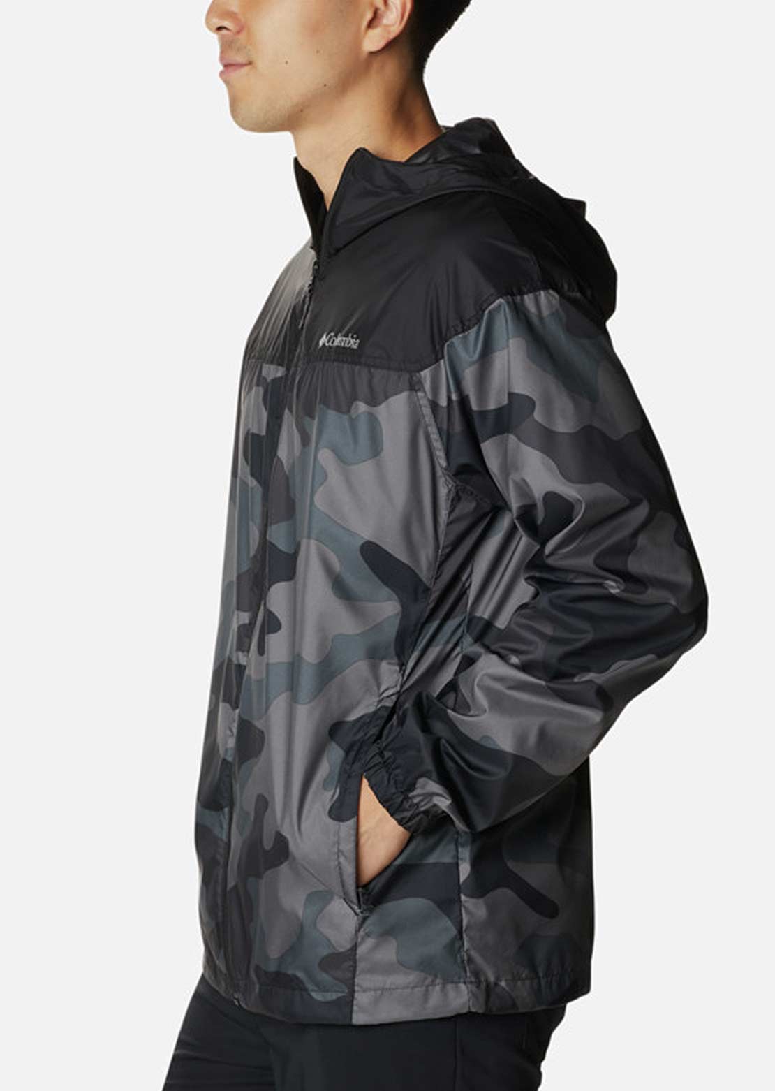 Columbia Men&#39;s Flash Challenger Novelty Windbreaker Black Camo