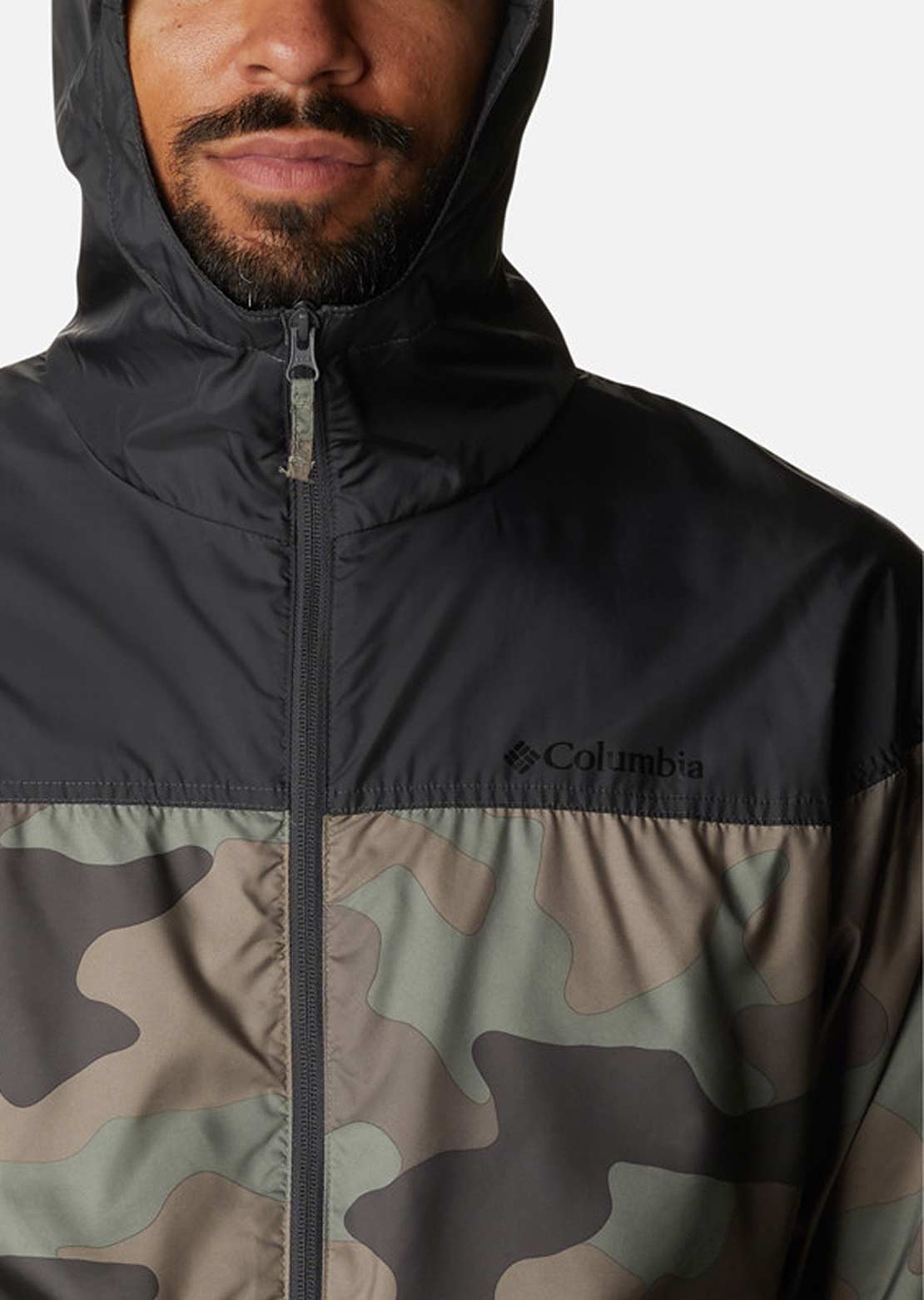 Columbia Men&#39;s Flash Challenger Novelty Windbreaker Cypress Camo