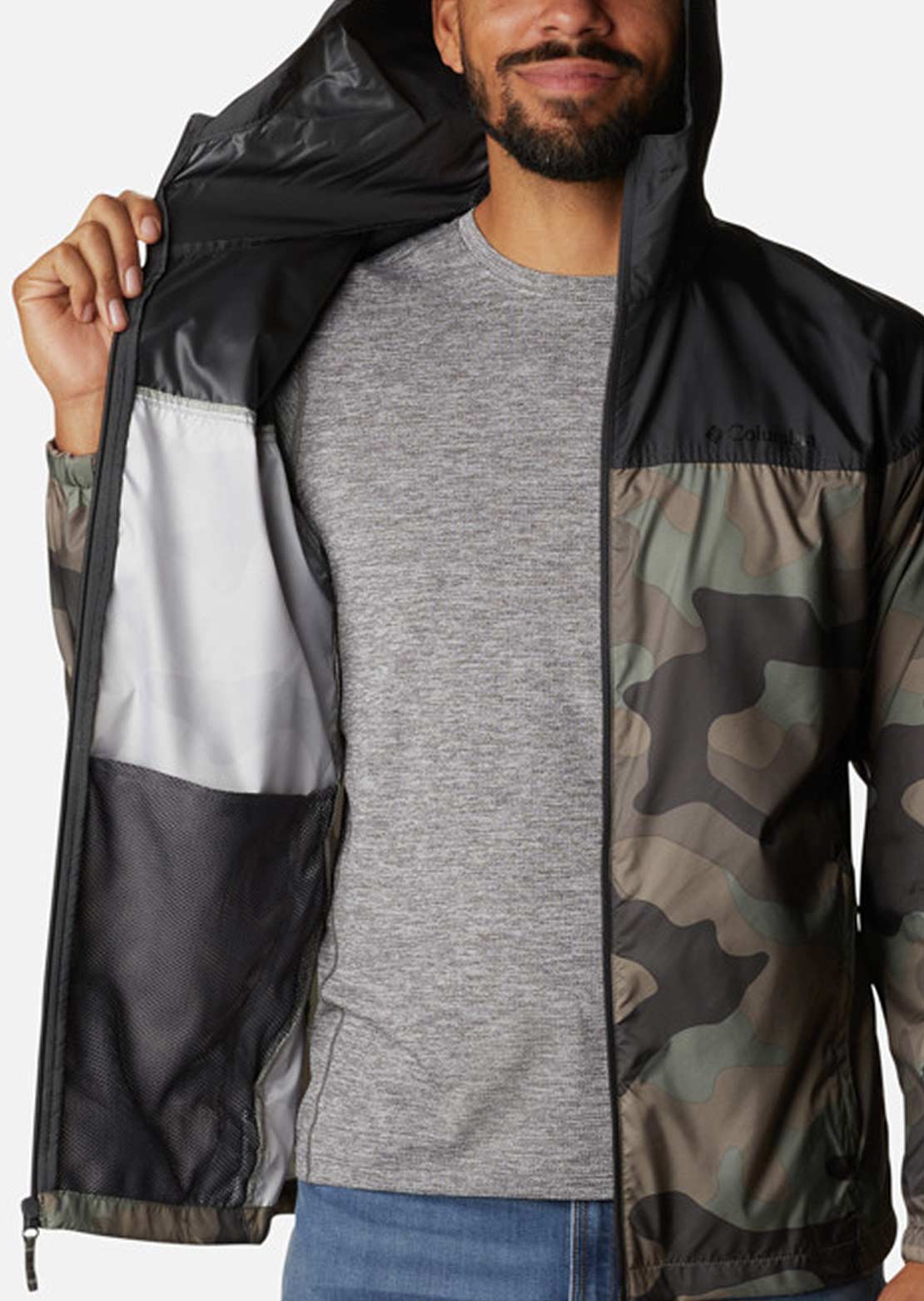 Columbia Men&#39;s Flash Challenger Novelty Windbreaker Cypress Camo