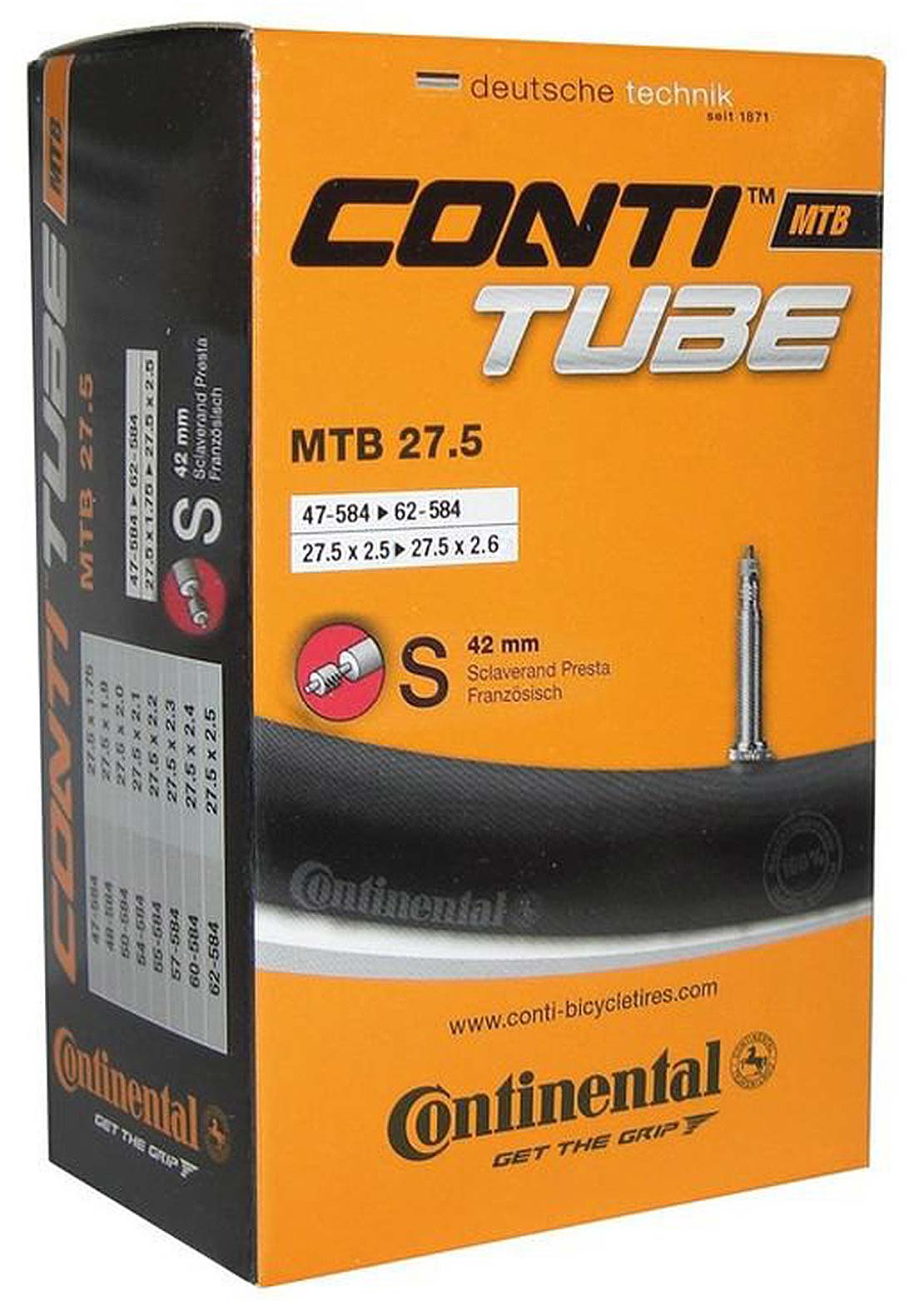 Continental PV 42mm Tube - 27.5&quot; x 2.6-2.8&quot;
