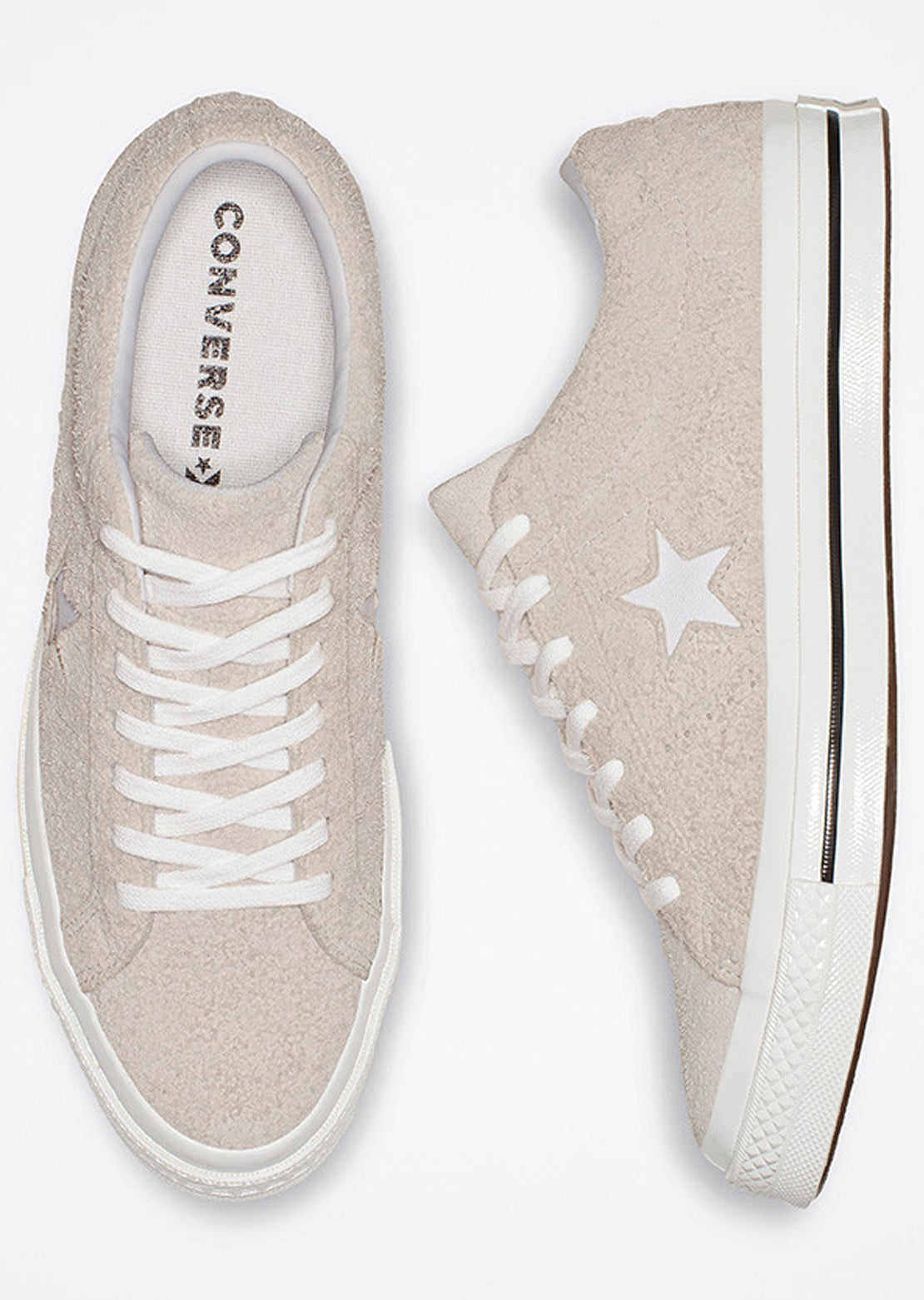 Converse Men’s One Star Low Top Suede OX Shoes White/White/White