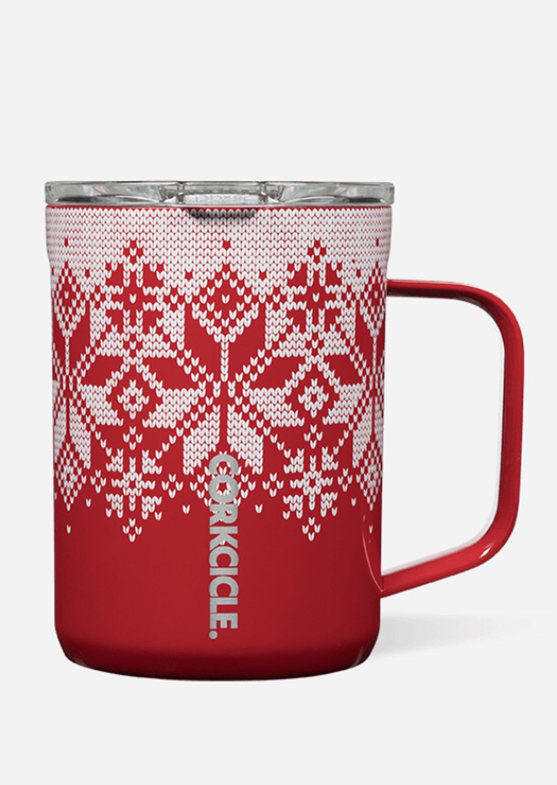 Corkcicle 16 OZ Fairisle Coffee Mug Fairisle Red