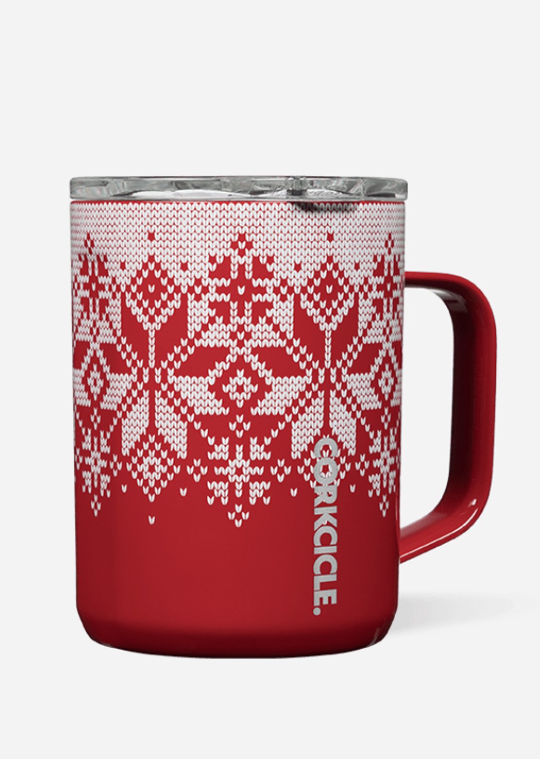 Corkcicle 16 OZ Fairisle Coffee Mug Fairisle Red