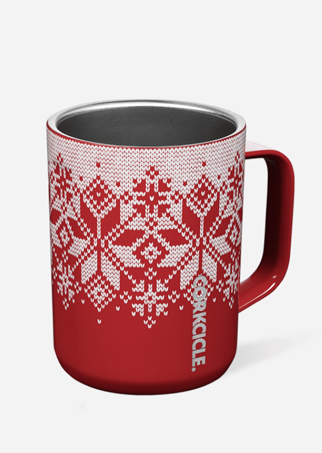 Corkcicle 16 OZ Fairisle Coffee Mug Fairisle Red